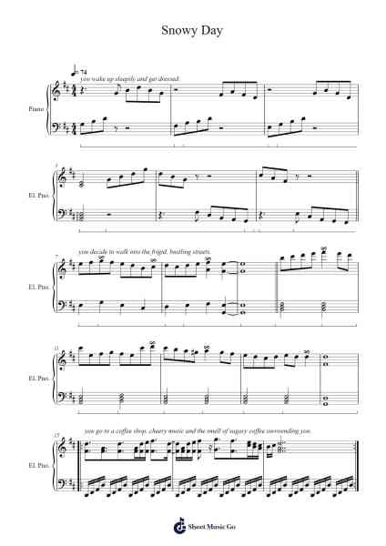 Snowy Day Sheet Music by ~ Rainforest ~-Arr.Hillian