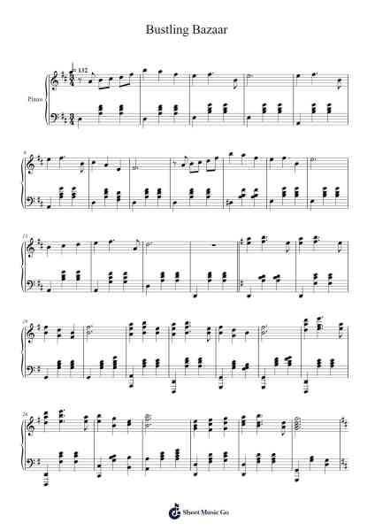Bustling Bazaar - Genshin Impact Version 3.8 OST Sheet Music by HOYO-MiX-Arr.Janecher Duh