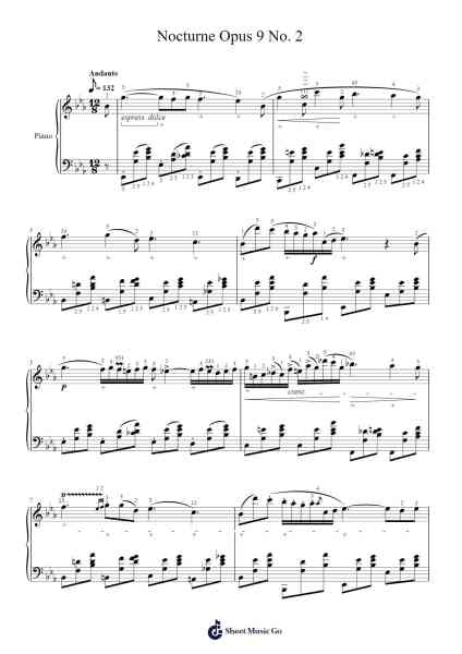 Nocturne in E♭ Major, Op. 9, No. 2 Sheet Music by Frédéric Chopin-Arr.Yalegus
