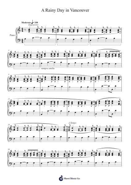 A Rainy Day in Vancouver Sheet Music by Dirk Reichardt-Arr.Boycefax