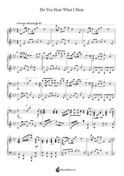 Do You Hear What I Hear Sheet Music by Carole King-Arr.Cranemie
