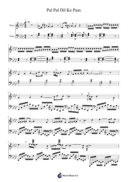 Pal Pal Dil Ke Paas Sheet Music by Guysom-Arr.Doulow