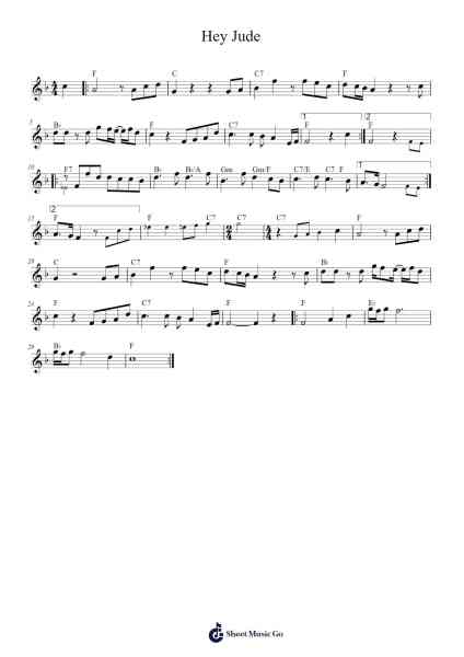 Hey Jude Sheet Music by The Beatles-Arr.Ferholt Vebthan