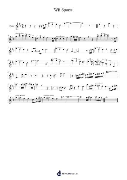 Wii Sports Sheet Music by Jason Kison-Arr.Nanholt Walkchi