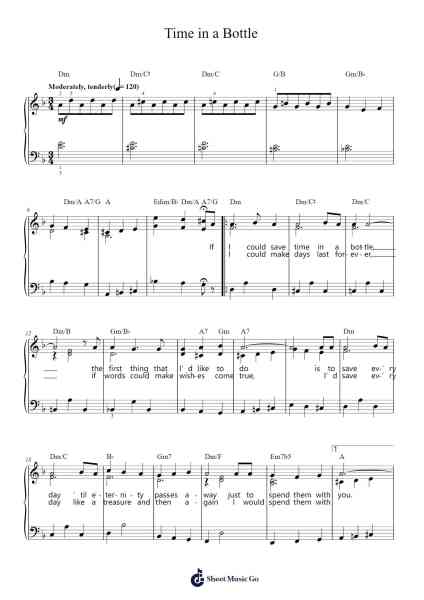 Time in a Bottle Sheet Music by Jim Croce-Arr.Auslus Yeachard