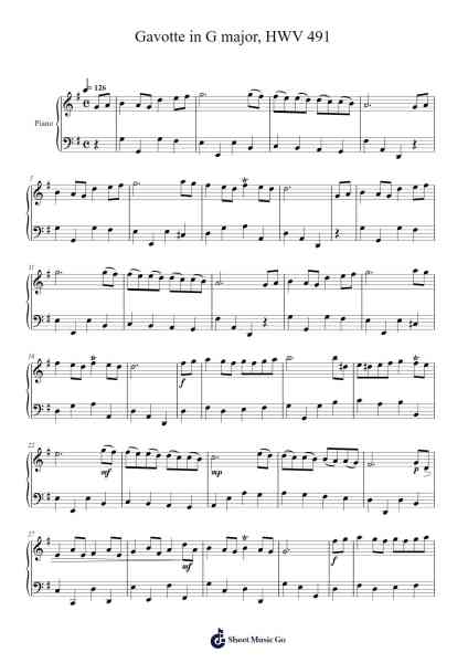 Gavotte in G Major, HWV 491 Sheet Music by Georg Friedrich Händel-Arr.Philley Mabna