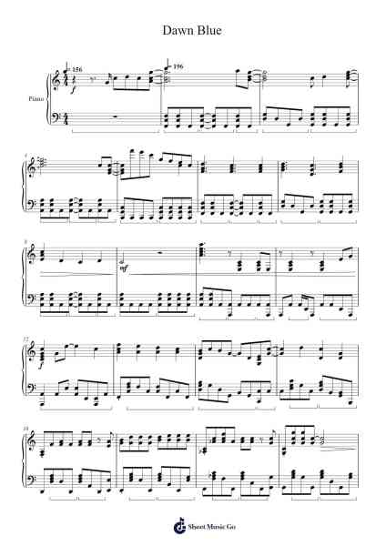 Dawn Blue Sheet Music by Mori Calliope-Arr.Dempdawn Ftance