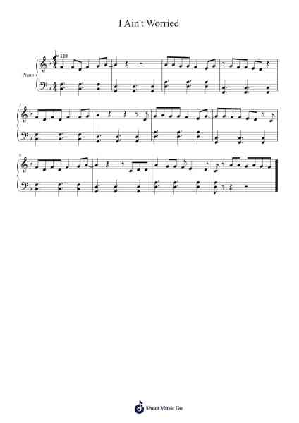 I Ain't Worried Sheet Music by OneRepublic-Arr.Poshua Xansweet