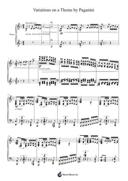 Variations on a Theme by Paganini Sheet Music by ...etc...-Arr.Sylgou