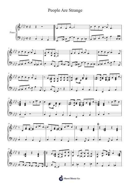 People Are Strange Sheet Music by The Doors-Arr.Subill
