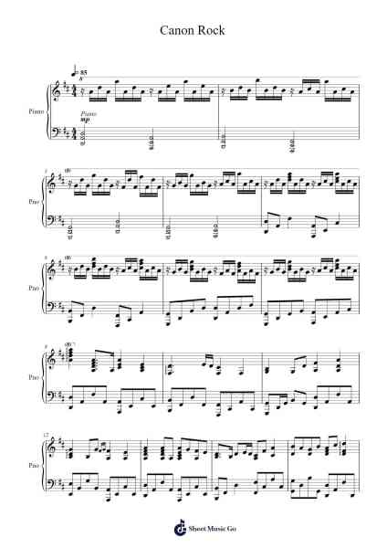 Canon Rock Sheet Music by JerryC-Arr.Felnah Puvien