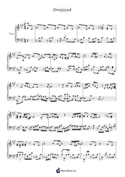 Overjoyed Sheet Music by Stevie Wonder-Arr.Restan