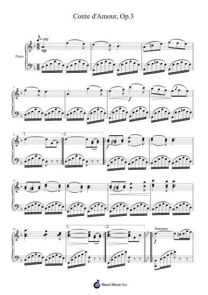 Conte d'Amour, Op. 3 Sheet Music by Vasily Prisovsky-Arr.Pulborg Ridean