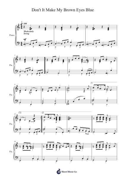 DON'T IT MAKE MY BROWN EYES BLUE Sheet Music by Richard Leigh-Arr.Vabuck Clevevien