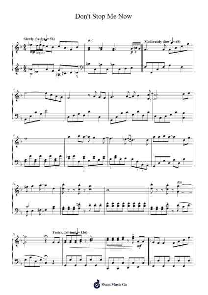 Don't Stop Me Now Sheet Music by Queen-Arr.Verbald Jackpound
