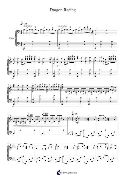 Dragon Racing Sheet Music by John Powell-Arr.Millsharp Waygrace