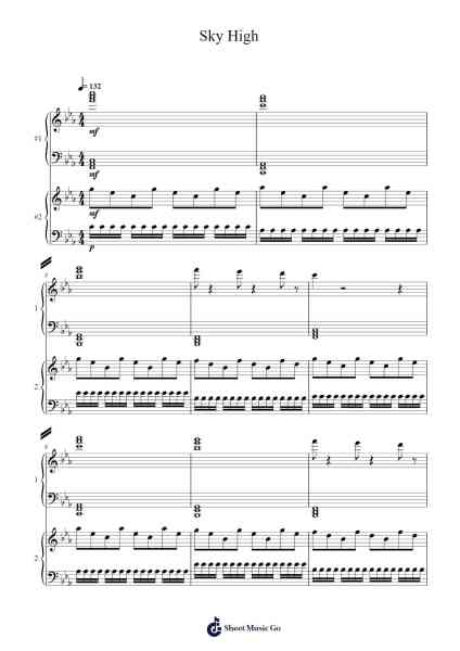 Sky High Sheet Music by Elektronomia-Arr.Woolgreen