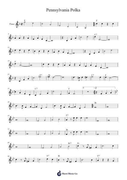 Pennsylvania Polka Sheet Music by Lester Lee-Arr.Diaben Shelwilde