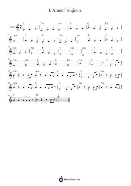 L'Amour Toujours Sheet Music by Gigi D'Agostino-Arr.Sherkes Dofrank