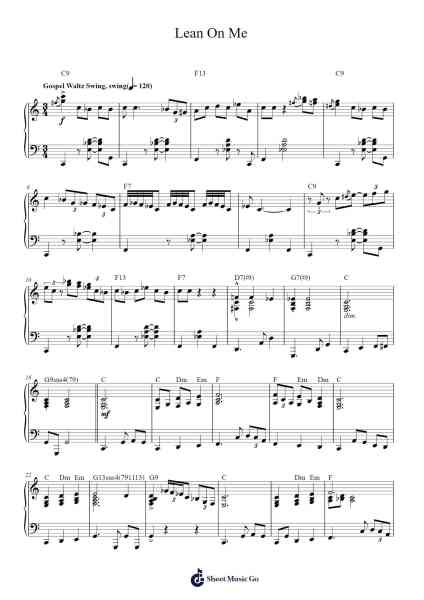 Lean On Me Sheet Music by Bill Withers-Arr.Nellvi