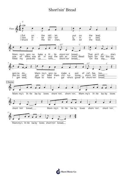 Short'nin' Bread Sheet Music by Misc Traditional-Arr.O'Cakeats Leofunk