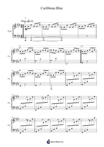 Caribbean Blue Sheet Music by Enya-Arr.Diapenn
