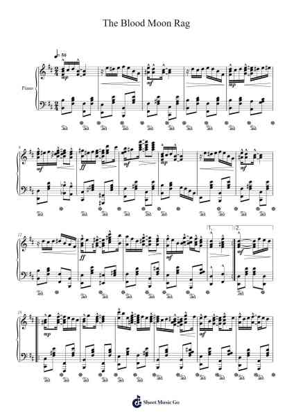 The Blood Moon Rag Sheet Music by Stilkim-Arr.Molthel