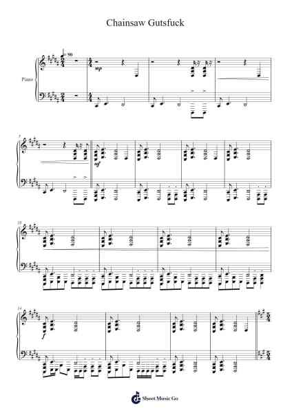 Chainsaw Gutsfuck Sheet Music by Mayhem-Arr.Gemgene