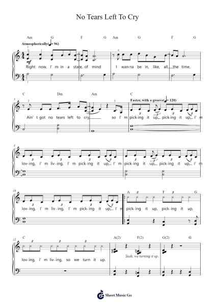 No Tears Left To Cry Notenblatt von Ariana Grande-Arr.Troylamb