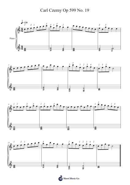 Carl Czerny Op 599 No. 19 Sheet Music by Ник Черников-Arr.Serles