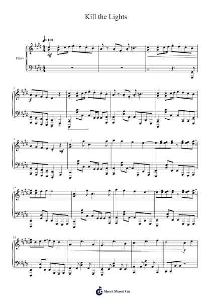 Kill the Lights Sheet Music by Set It Off-Arr.Chamberg