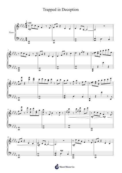 Trapped in Deception Sheet Music by NyxTheShield-Arr.Morecius Wake