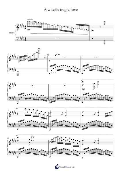 A witch's tragic love Sheet Music by 趣味工房にんじんわいん-Arr.Xanbriel Rague