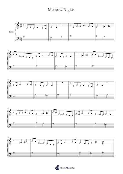 Moscow Nights Sheet Music by Vasily Solovyov-Sedoi-Arr.Gailma
