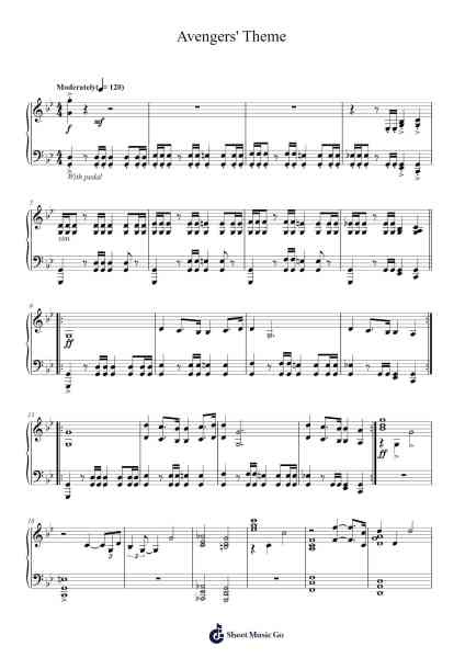 Avengers' Theme Sheet Music by Alan Silvestri-Arr.Kathtta