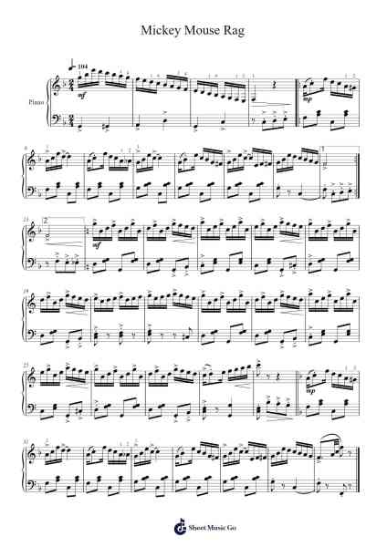 Mickey Mouse Rag Sheet Music by Manfred Schmitz-Arr.Relip