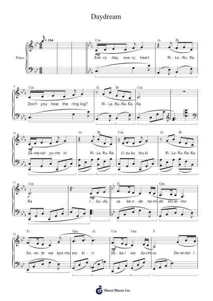 Daydream Sheet Music by Ouro Kronii-Arr.Brongus Chadkiel