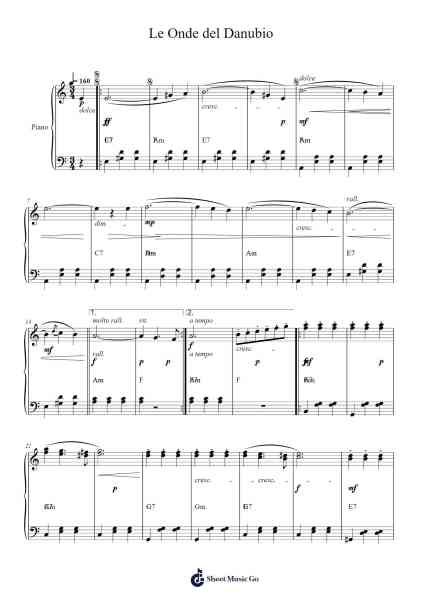 The Waves of the Danube Sheet Music by Iosif Ivanovici-Arr.Vanckey Housetia