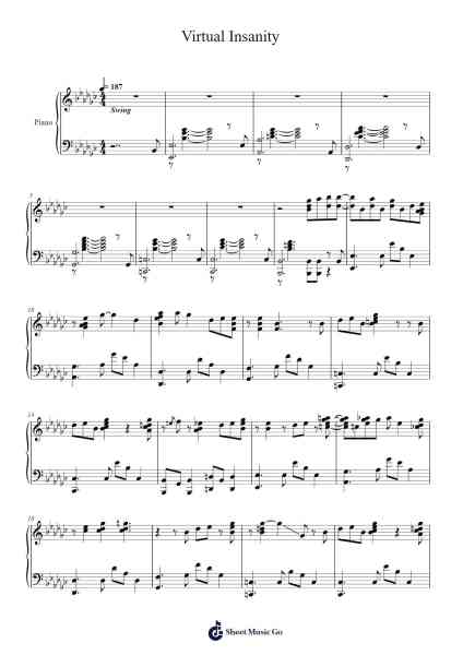 Virtual Insanity Sheet Music by Jamiroquai-Arr.Steyule Lanceac