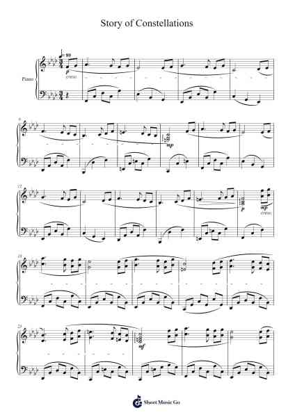 Story of Constellations Sheet Music by Masao Aichi-Arr.Huxver Birdnee