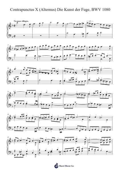 Die Kunst der Fuge, BWV 1080: Contrapunctus X (Alternus) Sheet Music by Johann Sebastian Bach-Arr.Parwylde Keatswood