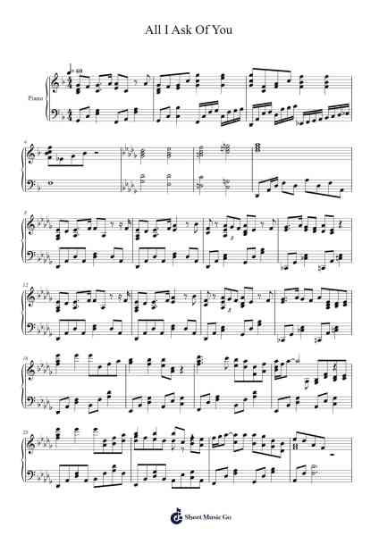 All I Ask Of You Sheet Music by Andrew Lloyd Webber-Arr.Dunkin Betcie