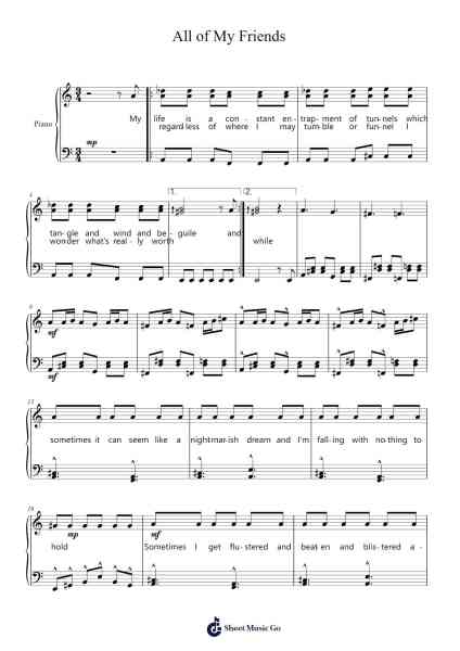 All of My Friends Sheet Music by Tally Hall-Arr.Rosworth