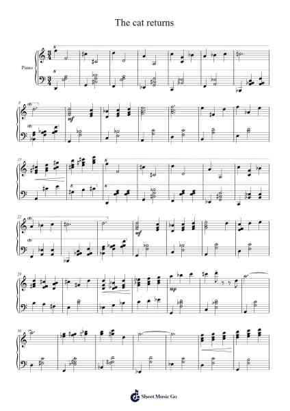 The cat returns Sheet Music by undefined-Arr.Sodwight