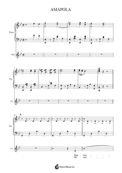 AMAPOLA Sheet Music by Joseph M. Lacalle-Arr.Narion