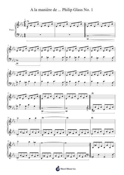 A la manière de ... Philip Glass No. 1 Sheet Music by Andrej Wosnitza-Arr.Steinter Rooridge