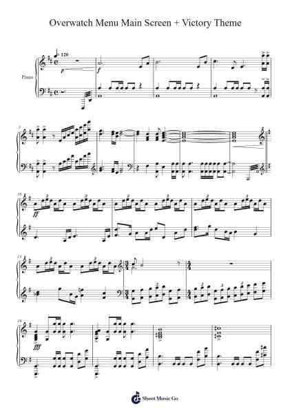Overwatch Menu Main Screen + Victory Theme Sheet Music by Misc Computer Games-Arr.Humlouie