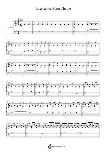 Interstellar Main Theme Sheet Music by Hans Zimmer-Arr.Clifffitch