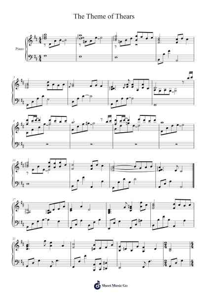 The Theme of Thears Sheet Music by Shinji Kakijima-Arr.Wanbohm
