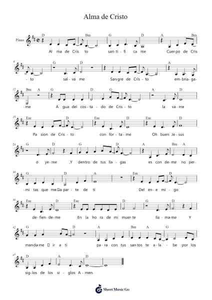 Alma de Cristo Sheet Music by Francesca Ancarola y Los Gregorianos-Arr.Blairharte Titess